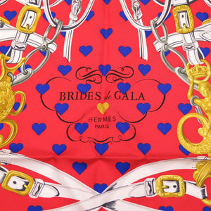 未使用 エルメス カレ90 ブリッド ドゥ ガラ ラヴ Brides de Gala love 2019年春夏 シルク ルージュヴィフ スカーフ 0158 【中古】 HERMES