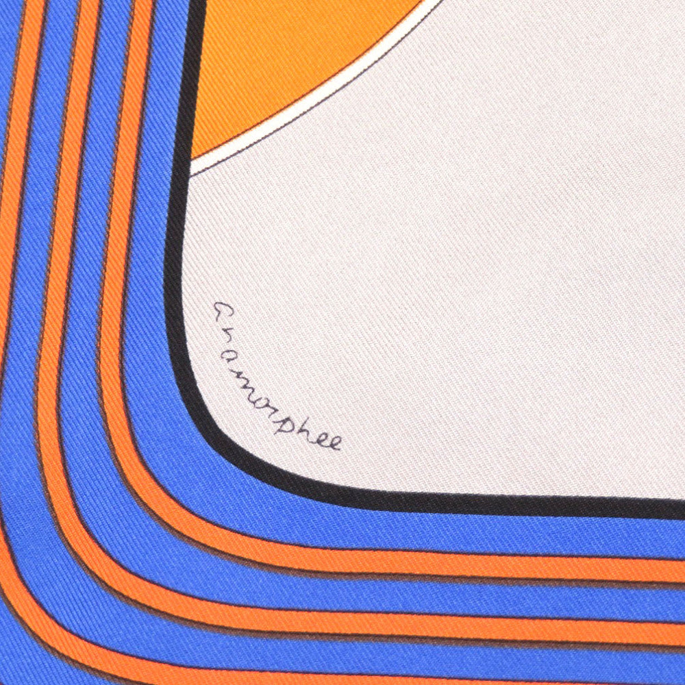 新品同様 エルメス カレ90 エルメス スポーツ Hermes sports シルク ブルー スカーフ 青 0160 【中古】 HERMES
