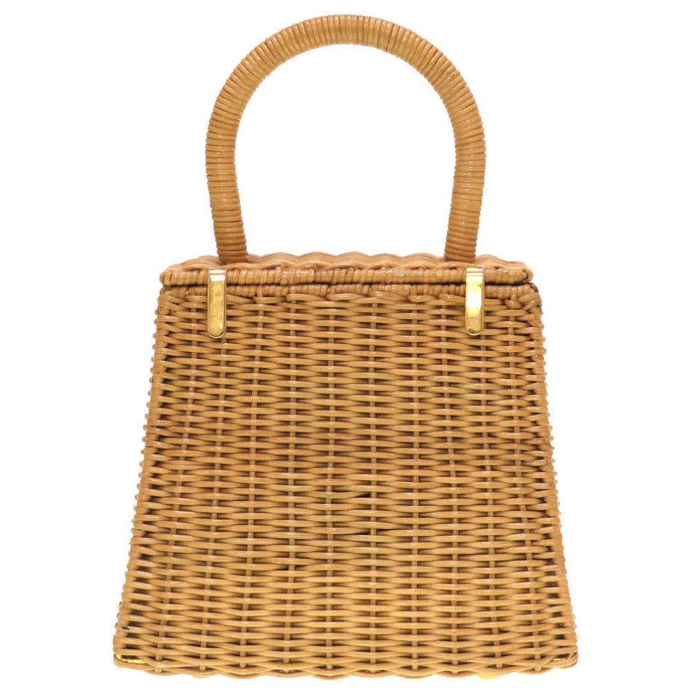 美品 サルヴァトーレ フェラガモ ガンチーニ ストロー ブラウン ゴールド金具 DO-216176 ハンドバッグ バッグ 茶 0180 【中古】 Salvatore Ferragamo