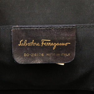 美品 サルヴァトーレ フェラガモ ガンチーニ ストロー ブラウン ゴールド金具 DO-216176 ハンドバッグ バッグ 茶 0180 【中古】 Salvatore Ferragamo