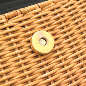 美品 サルヴァトーレ フェラガモ ガンチーニ ストロー ブラウン ゴールド金具 DO-216176 ハンドバッグ バッグ 茶 0180 【中古】 Salvatore Ferragamo