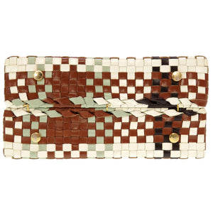 美品 サルヴァトーレ フェラガモ ガンチーニ イントレチャート レザー DO-217269 ハンドバッグ ブラウン アイボリー 0181 【中古】 Salvatore Ferragamo