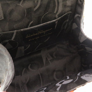 美品 サルヴァトーレ フェラガモ ガンチーニ イントレチャート レザー DO-217269 ハンドバッグ ブラウン アイボリー 0181 【中古】 Salvatore Ferragamo