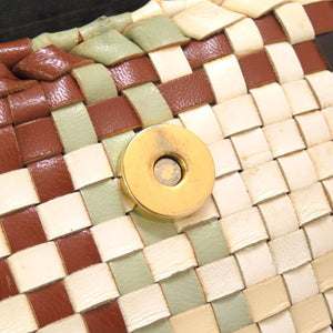 美品 サルヴァトーレ フェラガモ ガンチーニ イントレチャート レザー DO-217269 ハンドバッグ ブラウン アイボリー 0181 【中古】 Salvatore Ferragamo