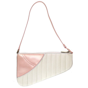 美品 クリスチャン ディオール サドルバッグ レザー ピンク MONTAIGNE CHRIS 1947 アクセサリーポーチ ハンドバッグ 0182 【中古】 Christian Dior