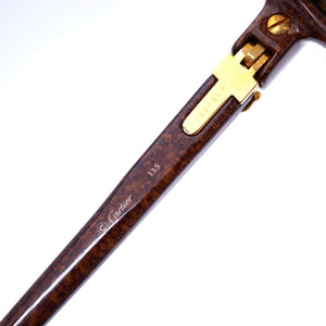 美品 カルティエ トリニティ サングラス C2 ウッド調 丸眼鏡 メガネフレーム アイウエア 茶 ブラウン 0188【中古】Cartier