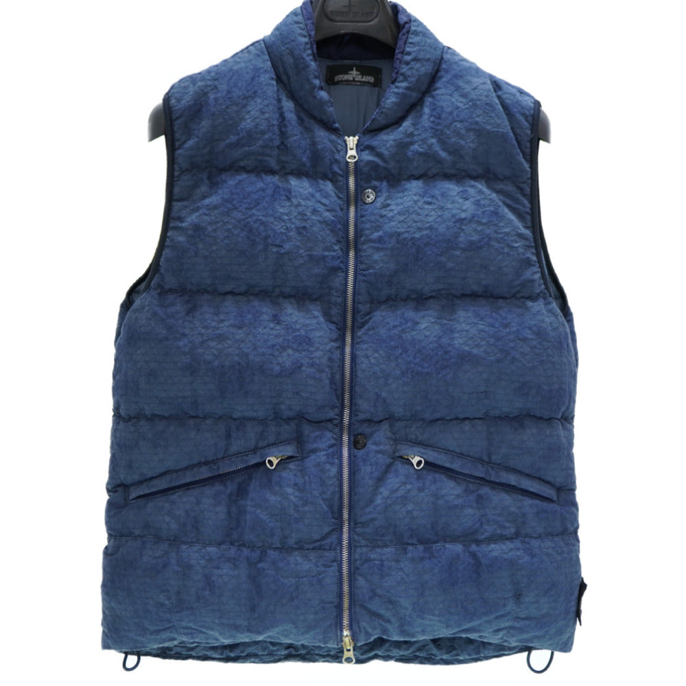 美品 ストーンアイランド DPM GRID JACQUARD ダウンベスト サイズL ネイビー 紺 0013【中古】STONE ISLAND メンズ