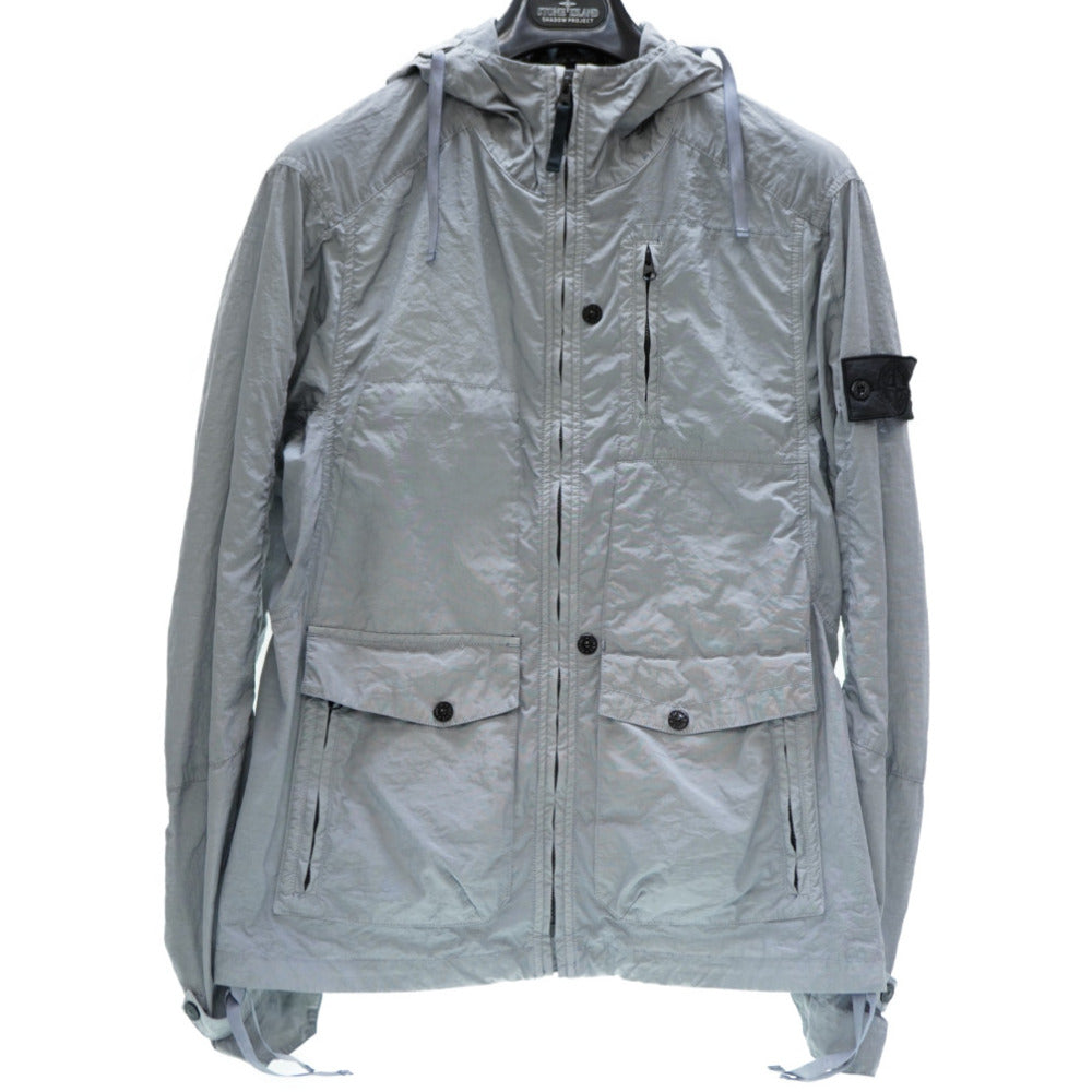 ストーンアイランド CAGOULE SILON シロン ナイロン ジャケット サイズM ナイロン/シルク グレー 0016【中古】STONE ISLAND メンズ