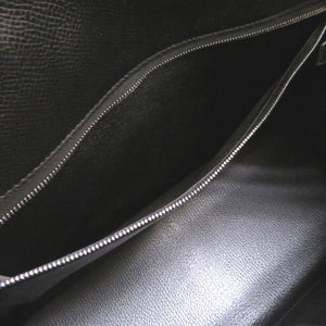 新品同様 エルメス ケリー32 外縫い リセ ブラック シルバー金具 新金具 V金具 □G刻印 ハンドバッグ バッグ 黒 0019 【中古】 HERMES
