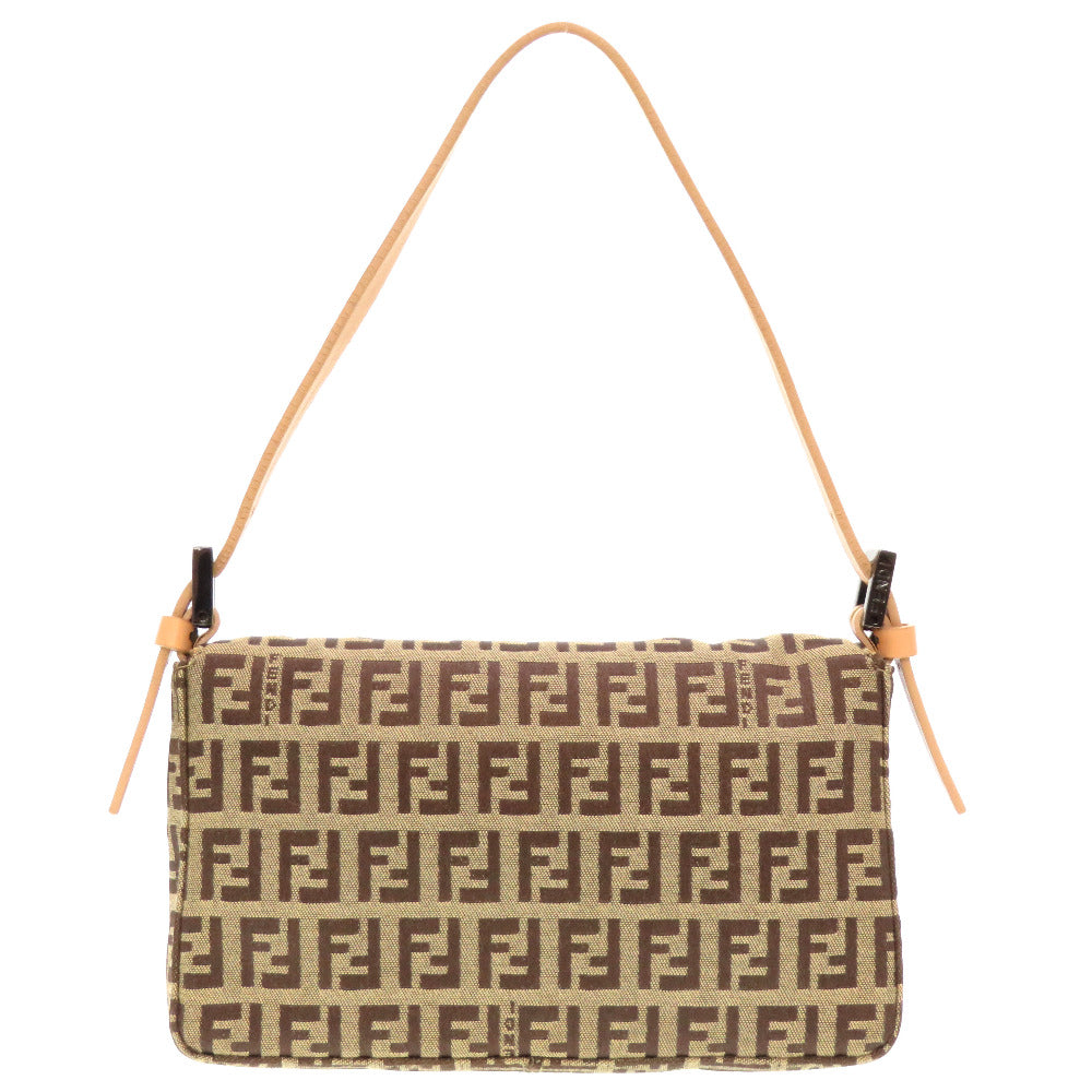 フェンディ ズッカ柄 ミニマンマバケット キャンバス レザー ベージュ ハンドバッグ 0023【中古】FENDI