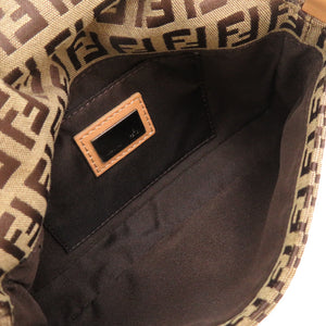 フェンディ ズッカ柄 ミニマンマバケット キャンバス レザー ベージュ ハンドバッグ 0023【中古】FENDI