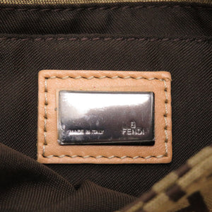 フェンディ ズッカ柄 ミニマンマバケット キャンバス レザー ベージュ ハンドバッグ 0023【中古】FENDI