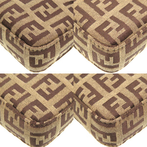 フェンディ ズッカ柄 ミニマンマバケット キャンバス レザー ベージュ ハンドバッグ 0023【中古】FENDI