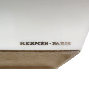 未使用 エルメス 馬 陶器 ライトブルー グリーン シルバー 灰皿 アッシュトレイ 0026【中古】HERMES