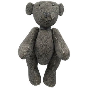 未使用 グッチ テディベア GGキャンバス グレー 首輪付き ぬいぐるみ 0027【中古】GUCCI