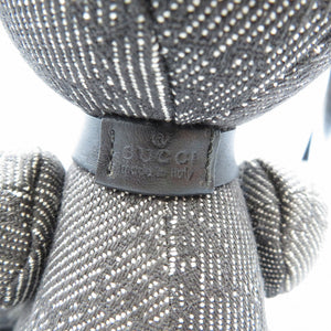 未使用 グッチ テディベア GGキャンバス グレー 首輪付き ぬいぐるみ 0027【中古】GUCCI