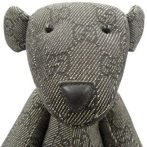 未使用 グッチ テディベア GGキャンバス グレー 首輪付き ぬいぐるみ 0027【中古】GUCCI