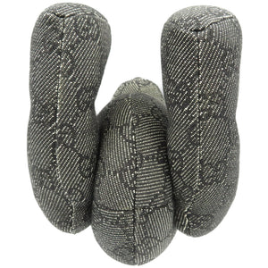 未使用 グッチ テディベア GGキャンバス グレー 首輪付き ぬいぐるみ 0027【中古】GUCCI