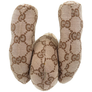 美品 グッチ テディベア GGキャンバス ベージュ 首輪付き ぬいぐるみ 0028【中古】GUCCI