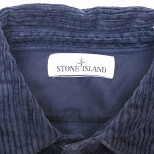 美品 ストーンアイランド コーデュロイ ポケット 長袖シャツ 731512111 サイズL ネイビー 紺 メンズ 0038【中古】STONE ISLAND