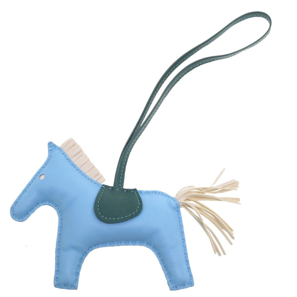 美品 エルメス ロデオチャームMM アニューミロ セレステ クレ マラカイト バッグチャーム キーホルダー0042【中古】HERMES