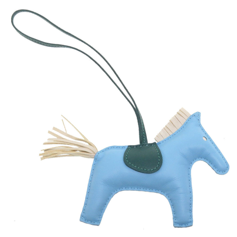 美品 エルメス ロデオチャームMM アニューミロ セレステ クレ マラカイト バッグチャーム キーホルダー0042【中古】HERMES