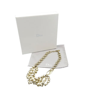 クリスチャンディオール ヴィンテージ フェイクパール GP ホワイト 白 ゴールド ネックレス 0045【中古】Christian Dior