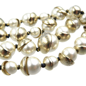 クリスチャンディオール ヴィンテージ フェイクパール GP ホワイト 白 ゴールド ネックレス 0045【中古】Christian Dior