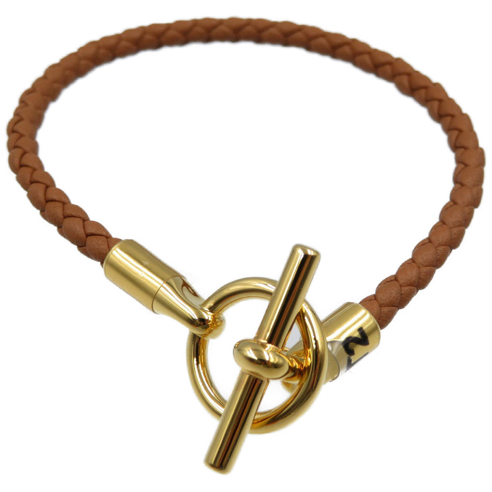 未使用 エルメス グレナン ヴォースイフト T2 ブラウン ゴールド金具 ブレスレット 0047【中古】HERMES