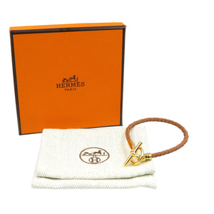 未使用 エルメス グレナン ヴォースイフト T2 ブラウン ゴールド金具 ブレスレット 0047【中古】HERMES