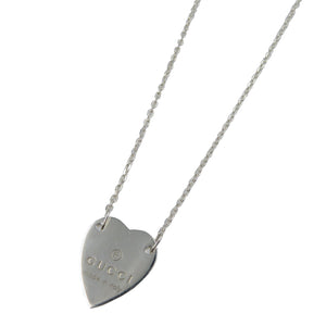 美品 グッチ トレードマーク ハート シルバー925 ペンダント ネックレス 0051【中古】GUCCI