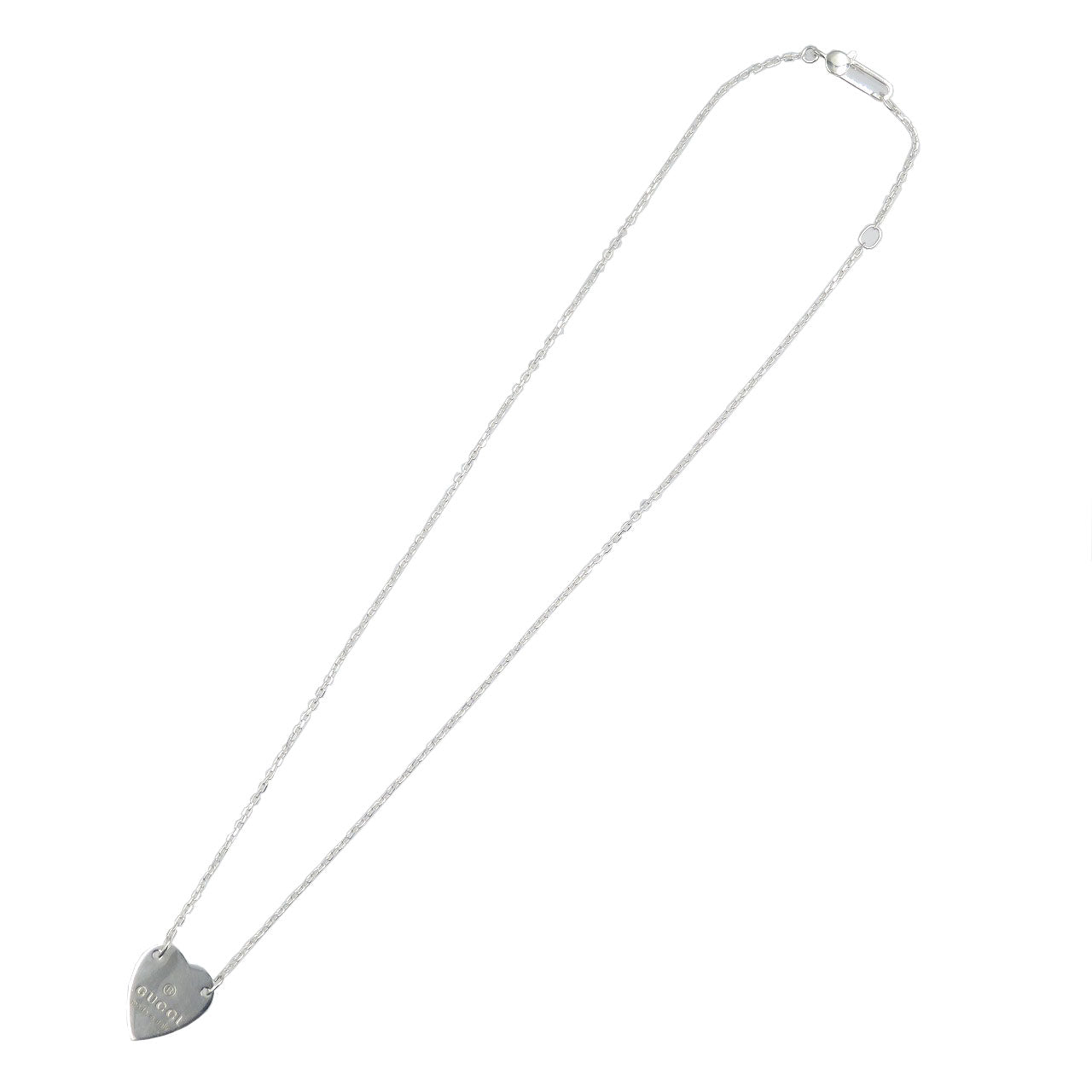美品 グッチ トレードマーク ハート シルバー925 ペンダント ネックレス 0051【中古】GUCCI