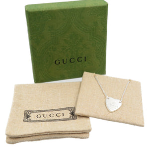 美品 グッチ トレードマーク ハート シルバー925 ペンダント ネックレス 0051【中古】GUCCI