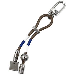 新品同様 ルイヴィトン コーテッジ MP1685 レザー メタル シルバー金具 グレー ブルー ホワイト チャーム キーホルダー 0055【中古】LOUIS VUITTON