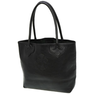 美品 クロムハーツ FSトート バッグ クロスパッチ レザー ブラック 黒 0060【中古】CHROME HEARTS