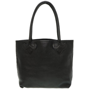 美品 クロムハーツ FSトート バッグ クロスパッチ レザー ブラック 黒 0060【中古】CHROME HEARTS