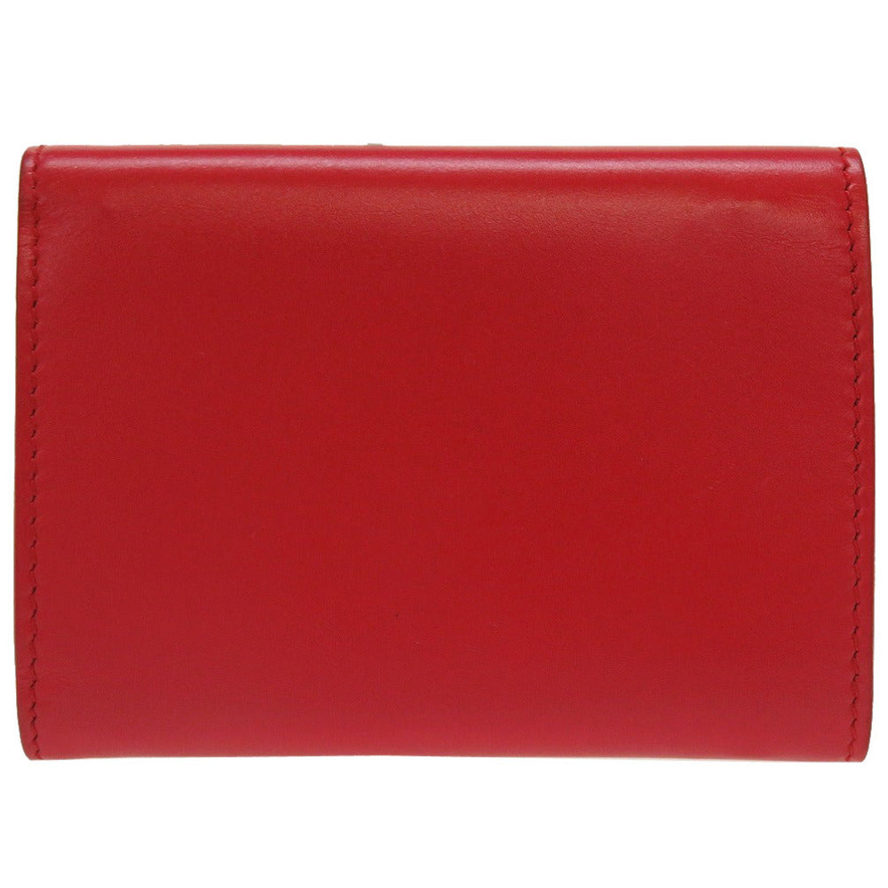 美品 ジルサンダー コンパクトウォレット JSPQ840021 レザー レッド 赤 3つ折り財布 財布 0066【中古】JILSANDER