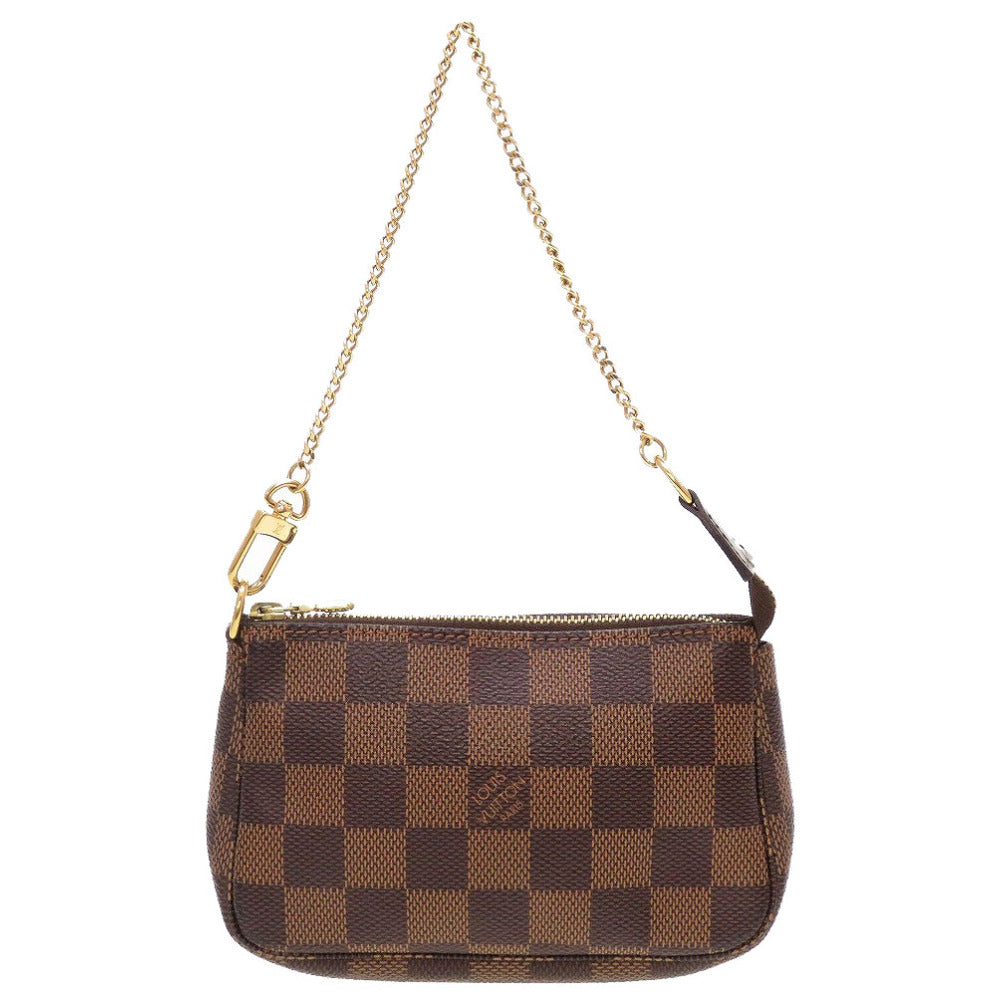 新品同様 ルイヴィトン ダミエ ミニポシェット アクセソワール N58009 ブラウン 茶 アクセサリーポーチ 0069【中古】LOUIS VUITTON