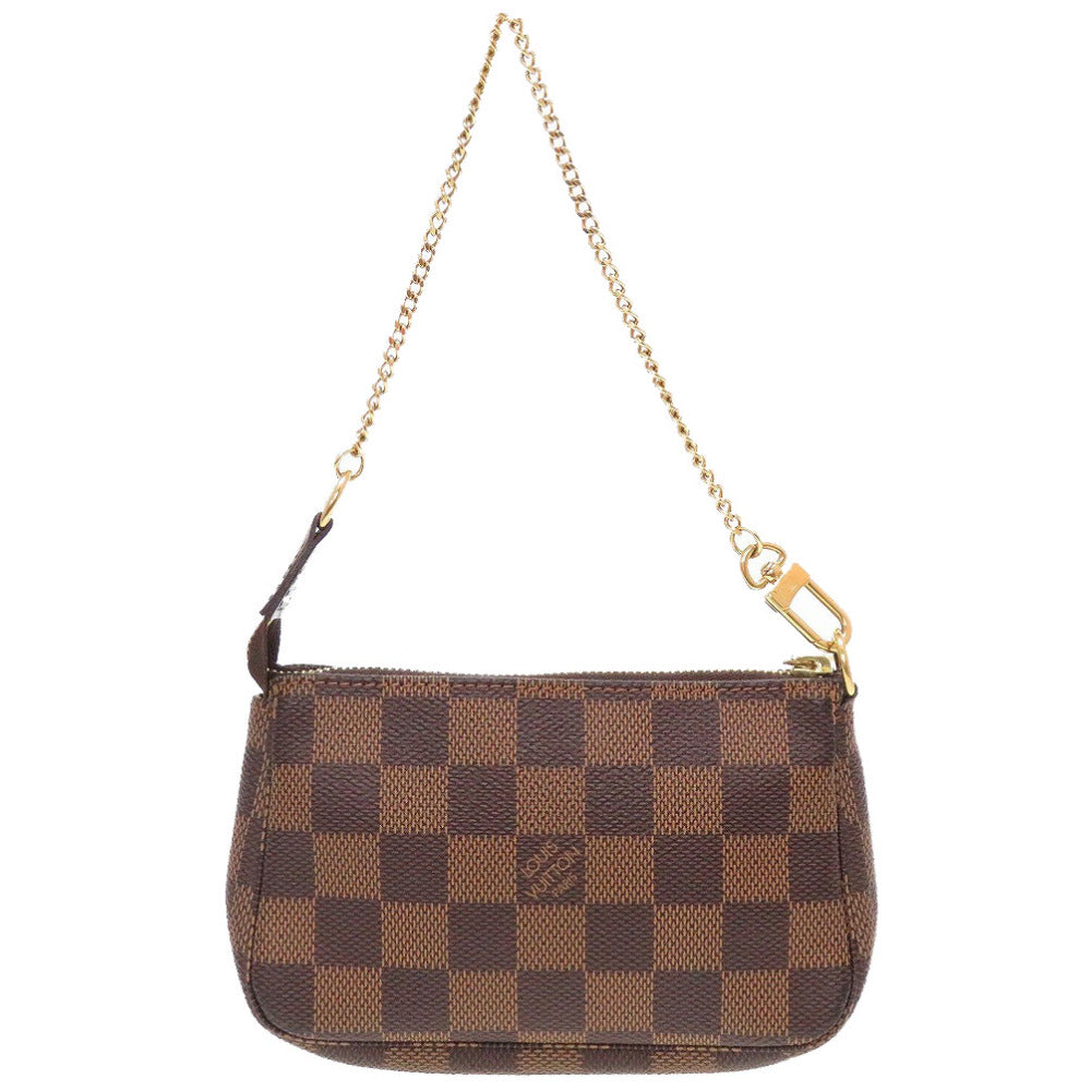 新品同様 ルイヴィトン ダミエ ミニポシェット アクセソワール N58009 ブラウン 茶 アクセサリーポーチ 0069【中古】LOUIS VUITTON