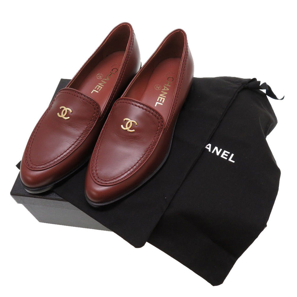 未使用 シャネル ローファー ココマーク G36717 レザー ボルドー シューズ 靴 0070 【中古】 CHANEL レディース