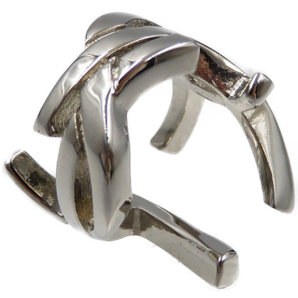 新品同様 イヴサンローラン 真鍮 シルバー イヤーカフ アクセサリー 0077【中古】SAINT LAURENT