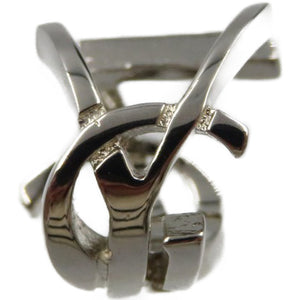 新品同様 イヴサンローラン 真鍮 シルバー イヤーカフ アクセサリー 0077【中古】SAINT LAURENT