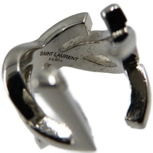 新品同様 イヴサンローラン 真鍮 シルバー イヤーカフ アクセサリー 0077【中古】SAINT LAURENT