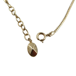 美品 クリスチャンディオール リボン メタル ラインストーン ゴールド ネックレス 0079【中古】Christian Dior