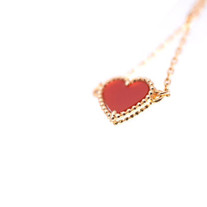 新品同様 ヴァンクリーフ＆アーペル スゥイートアルハンブラ ハート カーネリアン K18PG ブレスレット 750PG ジュエリー 0087【中古】Van Cleef & Arpels レディース