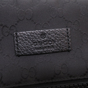 新品同様 グッチ GGナイロン 509639 レザー ブラック 黒 ショルダーバッグ メンズ 0090【中古】GUCCI