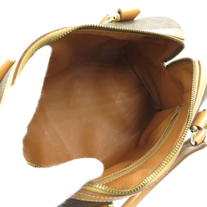 セリーヌ ヴィンテージ マカダム M15/2 PVC レザー ブラウン ベージュ ハンドバッグ ミニボストンバッグ 0003【中古】CELINE