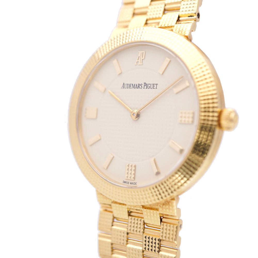 美品 オーデマピゲ 金無垢 15026BA/G/1117BA/01 自動巻き 腕時計 750YG K18イエローゴールド ベージュ文字盤 0007【中古】AUDEMARS PIGUET メンズ