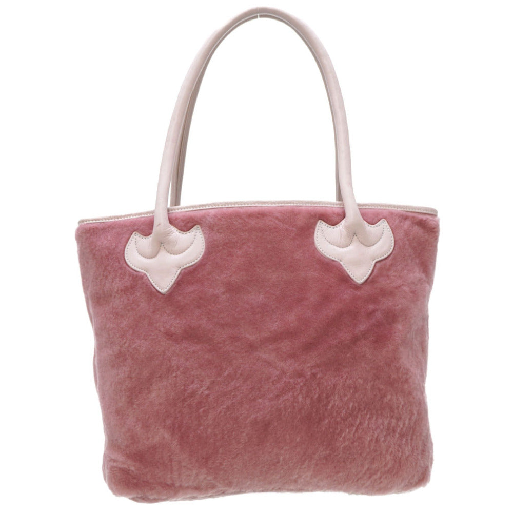 クロムハーツ FSトート バッグ ムートン クロスパッチ ピンク 0015【中古】CHROME HEARTS