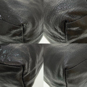 美品 クロムハーツ バレンタイン トートバッグ クラックドレザー ブラック 黒 0016【中古】CHROME HEARTS